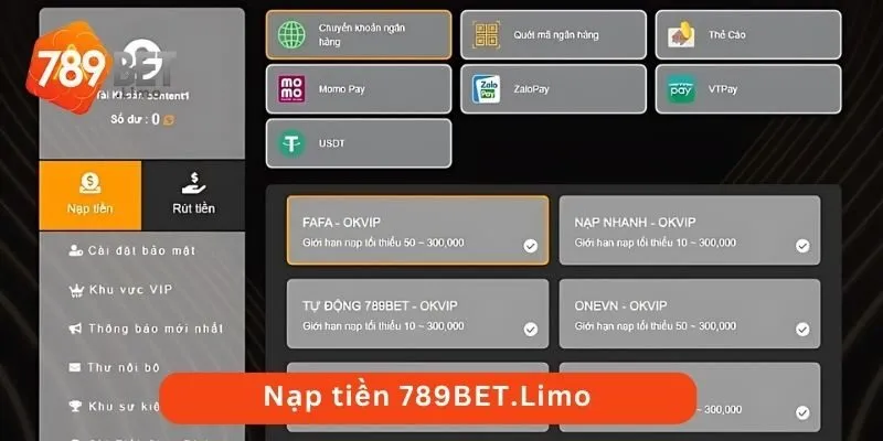 Hướng Dẫn Nạp Tiền 789bet
